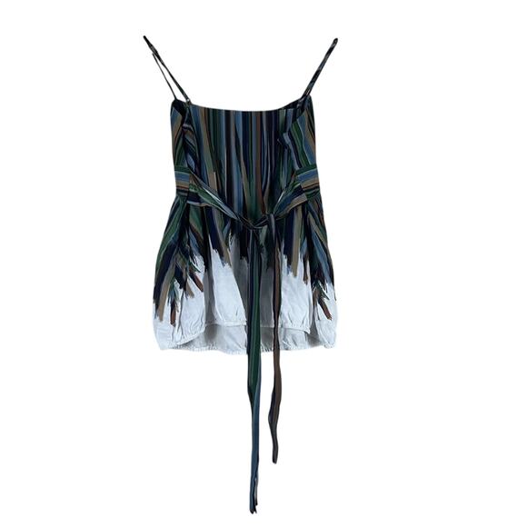 BCBGMaxAzria Tank Top Womens S Multicolor Striped 100% Cotton Y2K Indie Sleaze - Picture 4 of 5